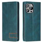 For iPhone 14 Pro Max TTUDRCH RFID Retro Texture Magnetic Leather Phone Case(Greem)