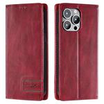 For iPhone 13 Pro Max TTUDRCH RFID Retro Texture Magnetic Leather Phone Case(Red)