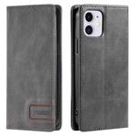 For iPhone 12 mini TTUDRCH RFID Retro Texture Magnetic Leather Phone Case(Grey)
