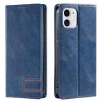 For iPhone 12 mini TTUDRCH RFID Retro Texture Magnetic Leather Phone Case(Blue)