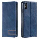 For iPhone X / XS TTUDRCH RFID Retro Texture Magnetic Leather Phone Case(Blue)