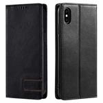 For iPhone X / XS TTUDRCH RFID Retro Texture Magnetic Leather Phone Case(Black)