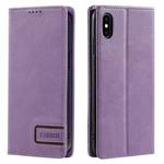 For iPhone X / XS TTUDRCH RFID Retro Texture Magnetic Leather Phone Case(Purple)