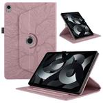 For iPad 10th Gen 10.9 2022 Tree Life Embossed Rotation Leather Smart Tablet Case(Rose Gold)