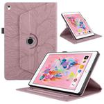 For iPad 10.2 2021 / 2020 / 10.5  Tree Life Embossed Rotation Leather Smart Tablet Case(Rose Gold)