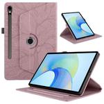 For Samsung Galaxy Tab S9 FE / S9 X510 Tree Life Embossed Rotation Leather Smart Tablet Case(Rose Gold)