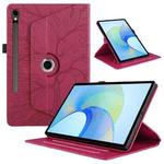 For Samsung Galaxy Tab S10 FE+ Tree Life Embossed Rotation Leather Smart Tablet Case(Red)