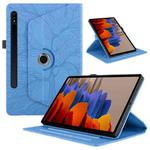 For Samsung Galaxy Tab S10 / S8 / S7 Tree Life Embossed Rotation Leather Tablet Case(Blue)