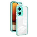 For Realme C55 3 in 1 Clear TPU Color PC Frame Phone Case(Light Green)
