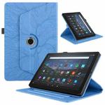 For Amazon Kindle Fire HD8 2022 / 2020 Tree Life Embossed Rotation Leather Tablet Case(Blue)