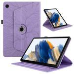 For Lenovo Tab M10 Plus 10.6 3rd Gen Tree Life Embossed Rotation Leather Smart Tablet Case(Purple)