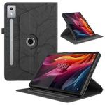 For Lenovo Tab P12 / Xiaoxin Pad Pro 12.7 2025 Tree Life Embossed Rotation Leather Tablet Case(Black)