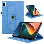 For Xiaomi Pad 5 / 5 Pro Tree Life Embossed Rotation Leather Smart Tablet Case(Blue)