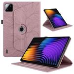 For Xiaomi Pad 7 / 7 Pro Tree Life Embossed Rotation Leather Tablet Case(Rose Gold)