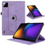 For Xiaomi Pad 7 / 7 Pro Tree Life Embossed Rotation Leather Tablet Case(Purple)