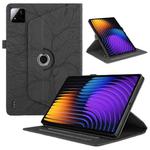 For Xiaomi Pad 7 / 7 Pro Tree Life Embossed Rotation Leather Tablet Case(Black)