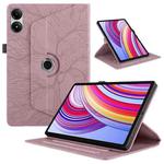 For Xiaomi Redmi Pad SE 11 2025 Tree Life Embossed Rotation Leather Tablet Case(Rose Gold)