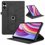 For Xiaomi Redmi Pad SE 11 2025 Tree Life Embossed Rotation Leather Tablet Case(Black)