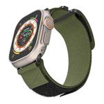 For Apple Watch SE 44mm AW Nylon Two-Section Watch Band(Army Green)