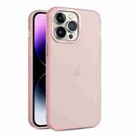 For iPhone 14 Pro Max Frosted Translucent Mist Phone Case(Pink)