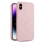For iPhone XS / X Frosted Translucent Mist Phone Case(Pink)