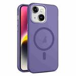 For iPhone 15 MagSafe Frosted Translucent Mist Phone Case(Dark Purple)