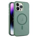 For iPhone 14 Pro MagSafe Frosted Translucent Mist Phone Case(Green)