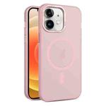 For iPhone 12 MagSafe Frosted Translucent Mist Phone Case(Pink)
