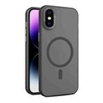 For iPhone XS / X MagSafe Frosted Translucent Mist Phone Case(Black)