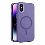 For iPhone XS Max MagSafe Frosted Translucent Mist Phone Case(Dark Purple)