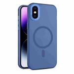 For iPhone XS Max MagSafe Frosted Translucent Mist Phone Case(Royal Blue)