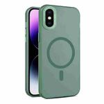 For iPhone XS Max MagSafe Frosted Translucent Mist Phone Case(Green)