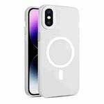 For iPhone XS Max MagSafe Frosted Translucent Mist Phone Case(White)