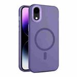 For iPhone XR MagSafe Frosted Translucent Mist Phone Case(Dark Purple)
