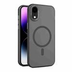 For iPhone XR MagSafe Frosted Translucent Mist Phone Case(Black)