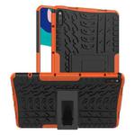 For Huawei MatePad 10.4 Tire Texture Shockproof TPU+PC Protective Case with Holder(Orange)