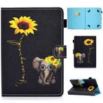 For 10 inch Universal Voltage Painted Pattern Tablet PC Protective Leather Case with Bracket & Card Slots & Pen Slot & Anti-skid Strip(Chrysanthemum Elephant)
