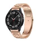 For Samsung Galaxy Watch 6 Three Strains Metal Watch Band(Rose Gold)