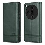 For OPPO Find X7 AZNS Magnetic Calf Texture Flip Leather Phone Case(Dark Green)