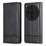 For OPPO Find X7 Ultra AZNS Magnetic Calf Texture Flip Leather Phone Case(Black)