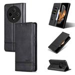 For OPPO A3 Pro 5G AZNS Magnetic Calf Texture Flip Leather Phone Case(Black)