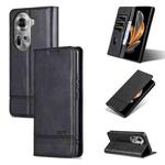 For OPPO Reno11 Global AZNS Magnetic Calf Texture Flip Leather Phone Case(Black)