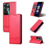 For OPPO Reno11 F AZNS Magnetic Calf Texture Flip Leather Phone Case(Red)