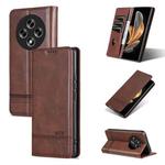 For OPPO A3 5G China AZNS Magnetic Calf Texture Flip Leather Phone Case(Dark Brown)