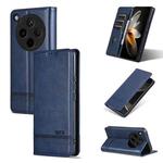 For OPPO Find X8 AZNS Magnetic Calf Texture Flip Leather Phone Case(Dark Blue)