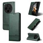 For OPPO Find X8 AZNS Magnetic Calf Texture Flip Leather Phone Case(Dark Green)