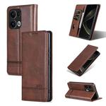 For OPPO Reno13 Pro AZNS Magnetic Calf Texture Flip Leather Phone Case(Dark Brown)