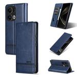For OPPO Reno13 Pro AZNS Magnetic Calf Texture Flip Leather Phone Case(Dark Blue)