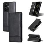 For OPPO Reno13 F AZNS Magnetic Calf Texture Flip Leather Phone Case(Black)