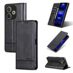 For OPPO A5 Energy / A5 Pro 5G Global AZNS Magnetic Calf Texture Flip Leather Phone Case(Black)